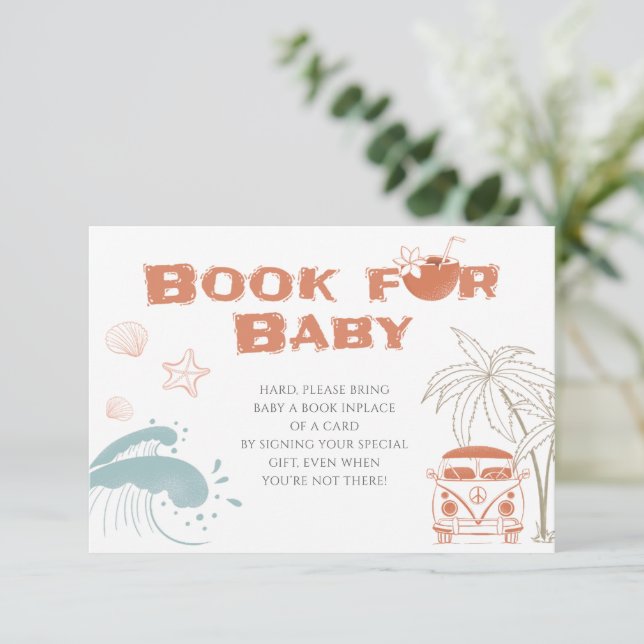Baby på Surfan Baby Shower Bokar för Baby-kort Inbjudningar (Stående Fram)