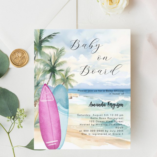 Baby på surfbords-pojkstranden Babyskor (Skapare uppladdad)