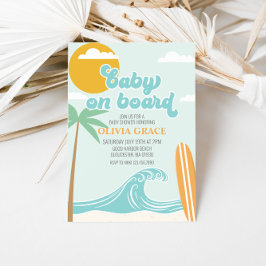 Baby på Surfing Beach Baby Shower Inbjudningar
