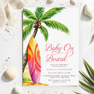 Baby på Surfing BEACH Baby Shower Inbjudningar