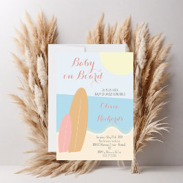 Baby på Surfing Beach Baby Shower Inbjudningar