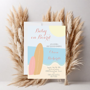 Baby på Surfing Beach Baby Shower Inbjudningar