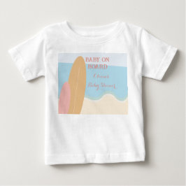 Baby på Surfing Beach Baby Shower T Shirt