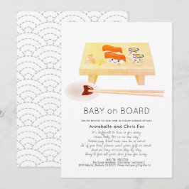 Baby på Sushi Baby Shower med post Inbjudningar