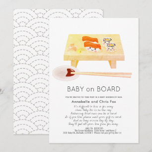 Baby på Sushi Baby Shower med post Inbjudningar