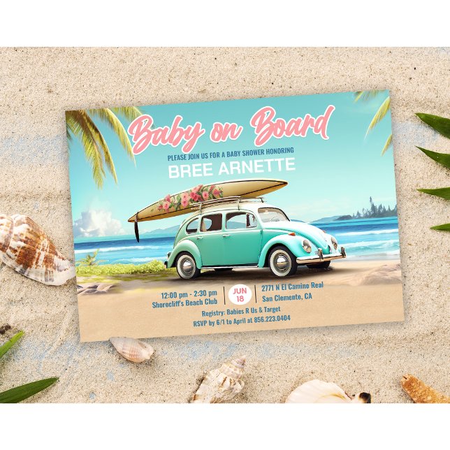 Baby på väg Beach Inbjudan (Skapare uppladdad)