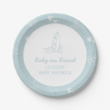 Baby på väg doodle Surfbräda Strand Bebis Shower