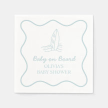 Baby på väg doodle Surfbräda Strand Bebis shower