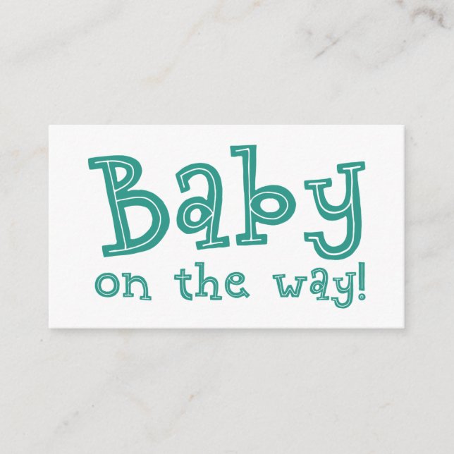 Baby på Way Shower-registerkortet i Teal Tilläggskort (Framsida)