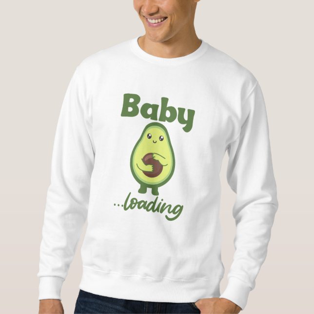 Baby-påfyllning, fyndig gravid avokado Mamma Lång Ärmad Tröja (Framsida)