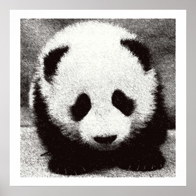 Baby Panda Artwork Poster utskrifter (Framsidan)