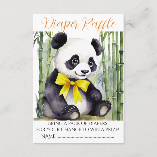 Baby Panda Baby Shower Diaper Raffle Tilläggskort (Framsida)