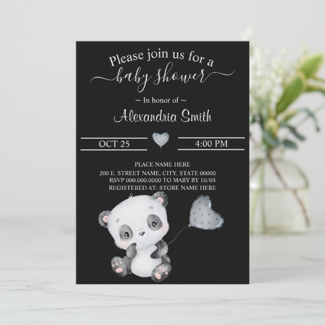 Baby Panda | Baby Shower Inbjudningar (Stående Fram)