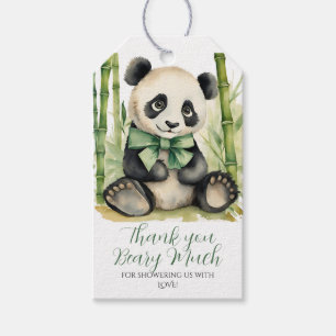 Baby Panda Baby Shower Tacksam Beary Mycket Presentetikett
