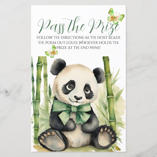 Baby Panda Baby Shower (ung.) Passar prisspelet (Baksida)