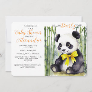 Baby Panda Barly Wait Baby Shower Inbjudningar