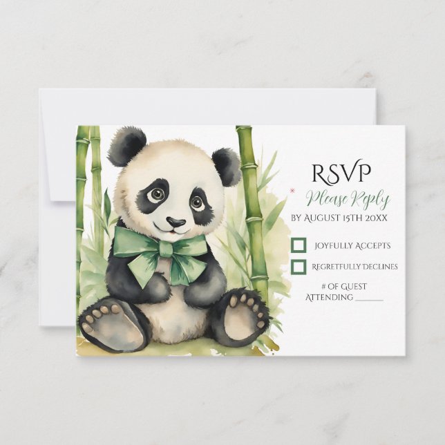 Baby Panda Bear Baby Shower OSA Kort (Framsida)