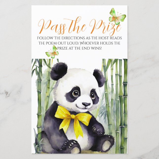 Baby Panda Bear Baby Shower Passar prismatchen (Baksida)