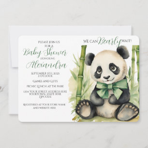 Baby Panda Bear Barly Wait Baby Shower Inbjudningar