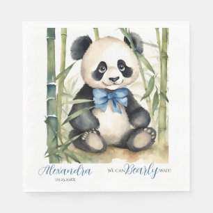 Baby Panda Bear Barly Wait Boy Baby Shower Pappersservett