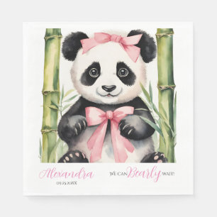 Baby Panda Bear Barly Wait Girls Baby Shower Pappersservett