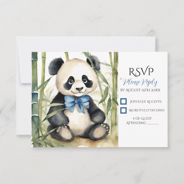 Baby Panda Bear Boy Baby Shower OSA Kort (Framsida)