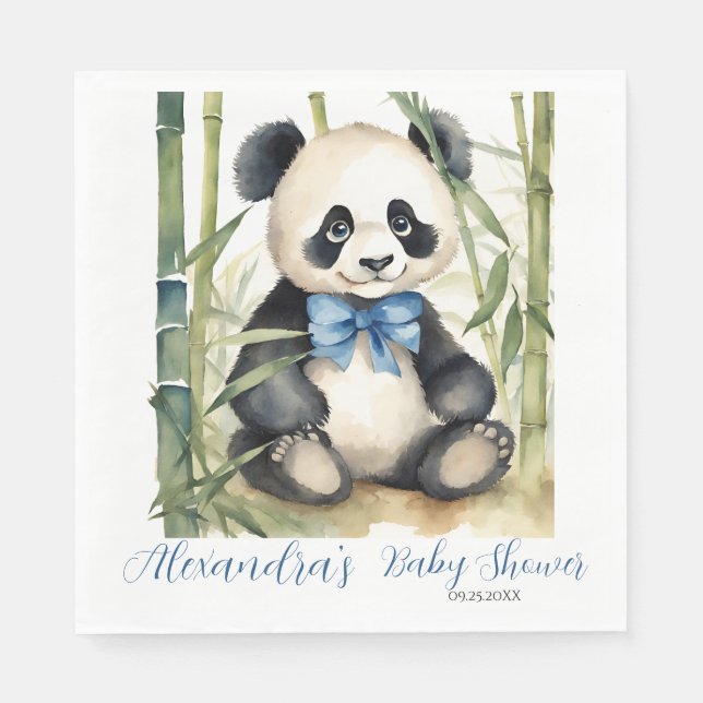 Baby Panda Bear Boy Baby Shower Pappersservett (Framsidan)