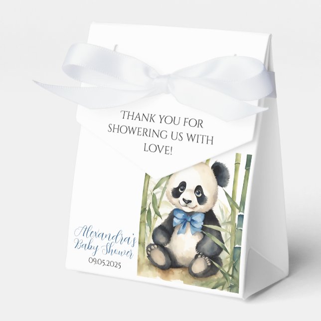 Baby Panda Bear Boy Baby Shower Presentaskar (Framsidan Sidan)