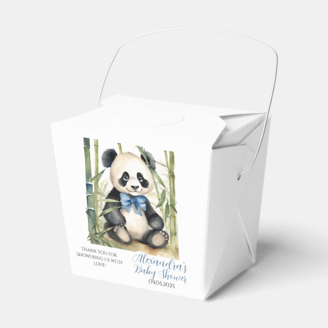 Baby Panda Bear Boy Baby Shower Presentaskar (Framsidan Sidan)