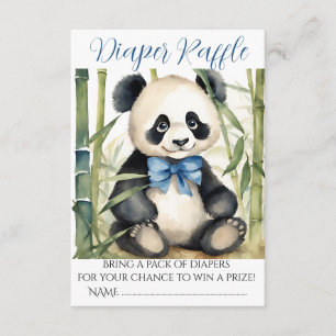 Baby Panda Bear Boy Shower Raffle Tilläggskort