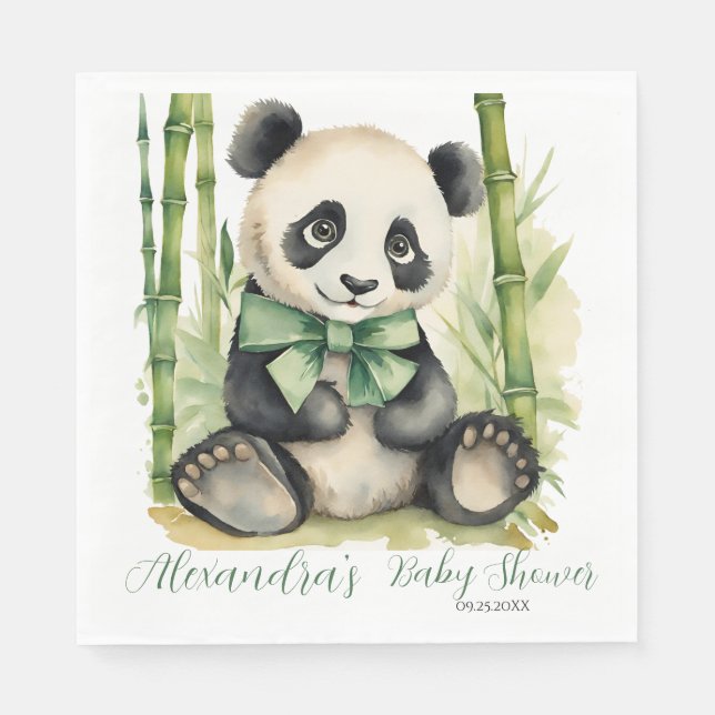 Baby Panda Bear Gender Neutral Baby Shower Pappersservett (Framsidan)