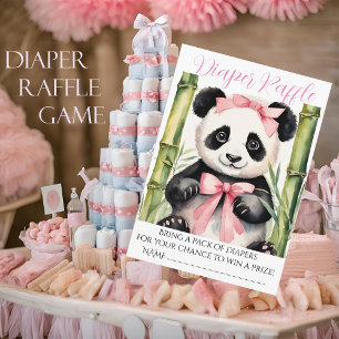 Baby Panda Bear Girl Baby Shower Raffle Tilläggskort