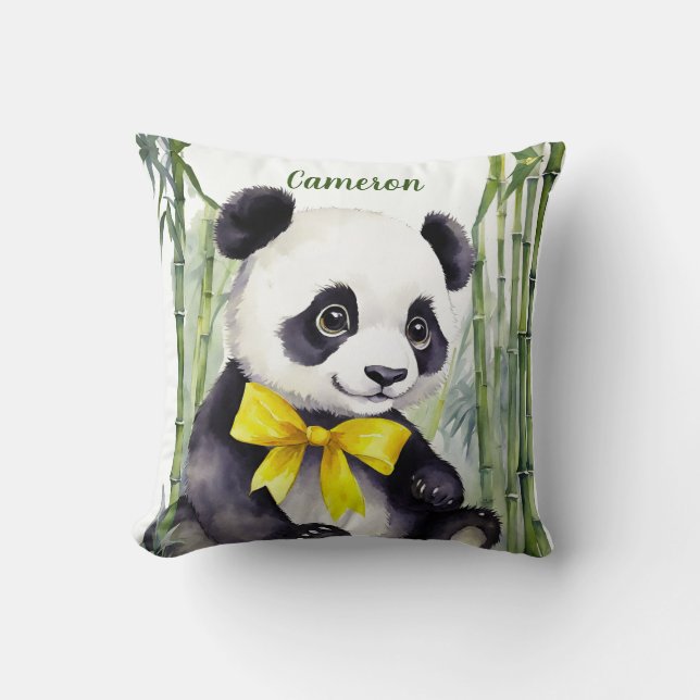 Baby Panda Bear Kön Neutral Personlig Kudde (Framsida)