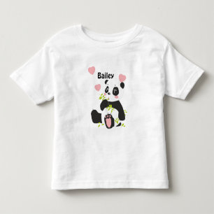 Baby Panda Bear Rosa Hearts Anpassningsbar T Shirt