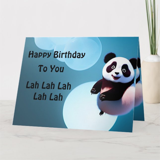 Baby Panda Bubbles, jumbo Birthday Card Kort (Framsida)