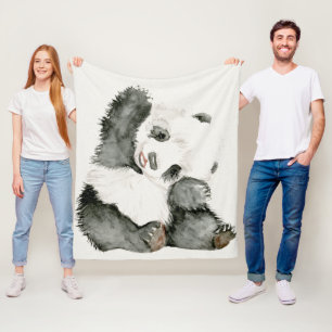 Baby Panda Cute och Hårig Fleecefilt