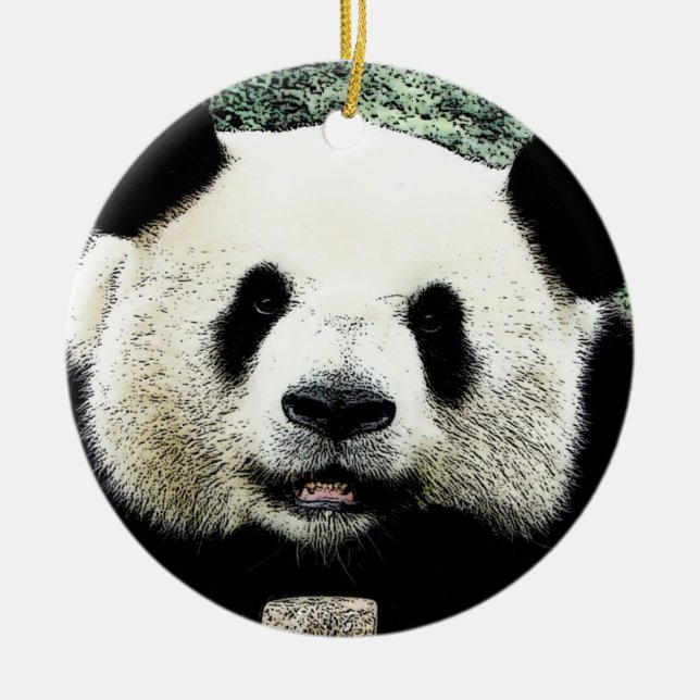 Baby Panda Julgransprydnad Keramik (Framsidan)