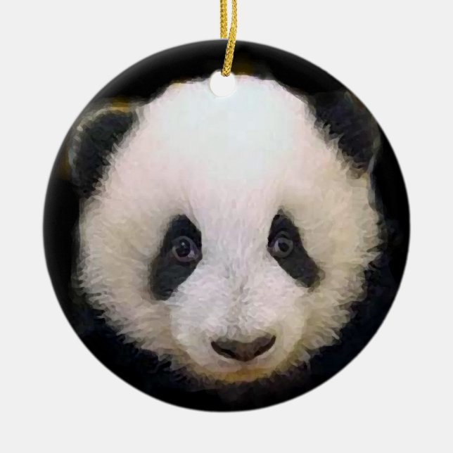 Baby Panda Julgransprydnad Keramik (Framsidan)