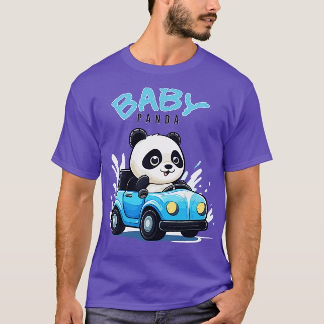 Baby Panda kör bil T Shirt (Framsida)