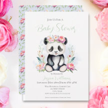 Baby Panda Peonies Djungel Baby Shower