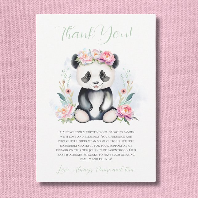 Baby Panda Peonies Jungle Baby Shower Inbjudningar (Skapare uppladdad)