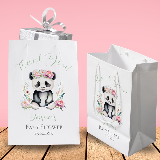 Baby Panda Peonies Jungle Baby Shower Tack (Adorable gratitude in a bag, for memories that last forever.)