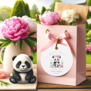 Baby Panda Peonies Jungle Baby Shower Tack Gåvor Etiketter