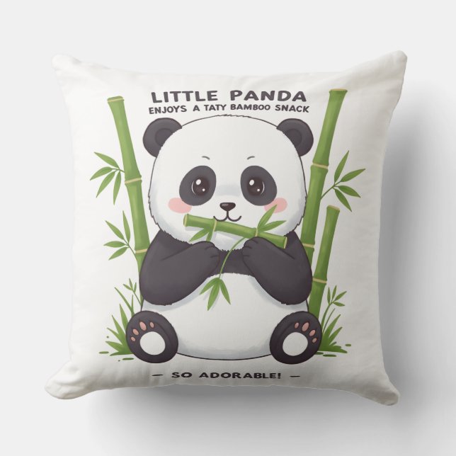 Baby Panda Snack-tidsgrafik Kudde (Framsida)