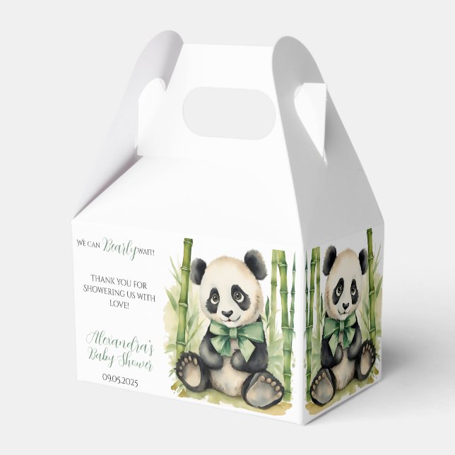 Baby Panda Unisex Bear Barly Wait Baby Shower Presentaskar (Framsidan Sidan)