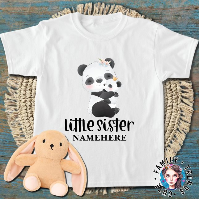 Baby Pandas Watercolor Little Sister T Shirt (Skapare uppladdad)