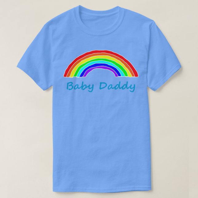 Baby pappa Rainbow för Fars dag T Shirt (Design framsida)