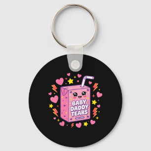 Baby Pappa Tårar Kawaii Juice Box Söt Rolig Nyckelring