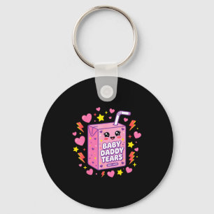 Baby pappa tårar kawaii juice låda söt rolig nyckelring