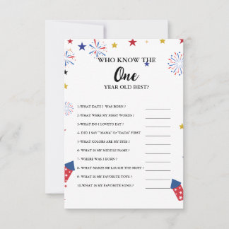 Baby Party Game 1:a födelsedagen Hur bra vet du